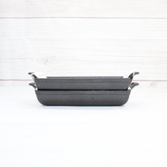 NEW Sharper Image Set of 2 Pre-Seasoned 7" Mini Cast Iron Rectangular Baker Pan - Picture 8 of 10